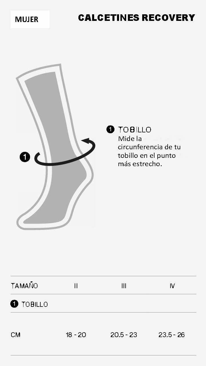 GUÍA DE TALLAS CALCETINES RECOVERY