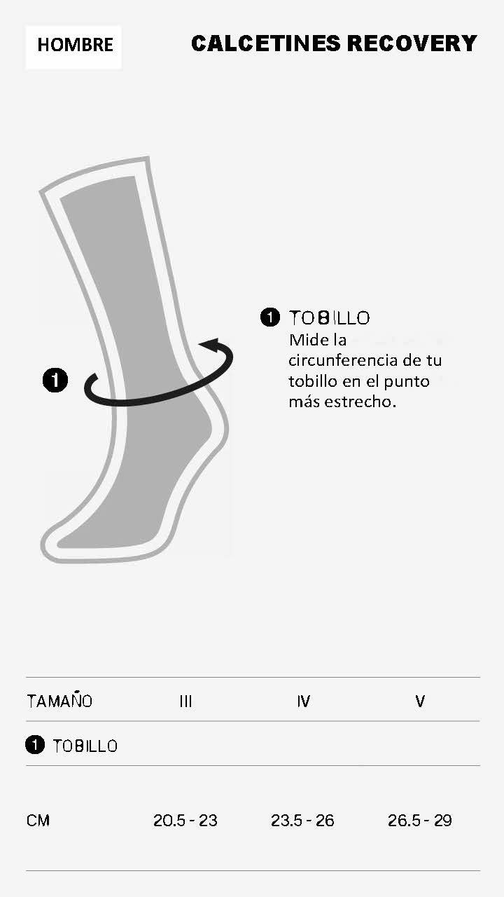 GUÍA DE TALLAS CALCETINES RECOVERY