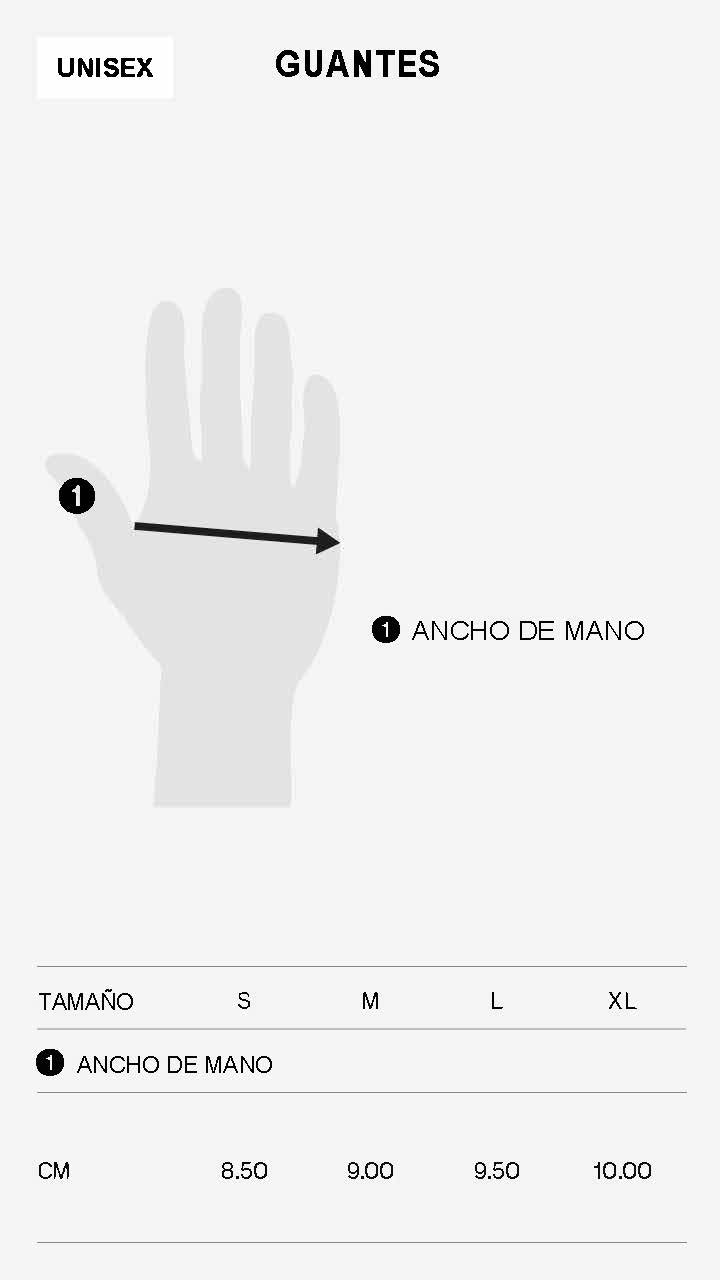 GUÍA DE TALLAS GUANTES