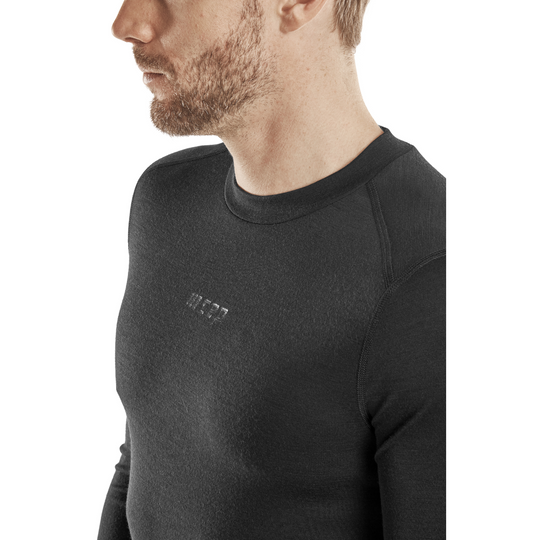 Playera de Manga Larga de Lana Merino para Climas Fríos de Hombre